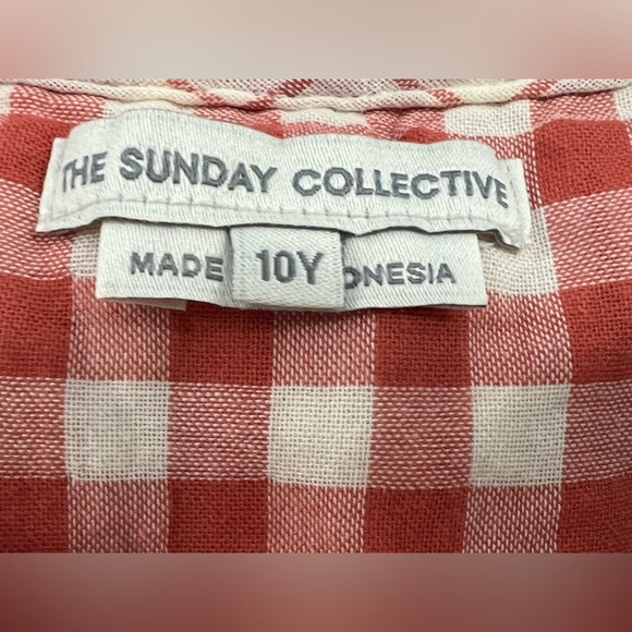 The Sunday Collective Girls Wrap Gingham Cotton Dress - Picture 6 of 7